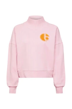ESPRIT Sweatshirt Mit Aufgesetztem Frottée-Logo Light Pink