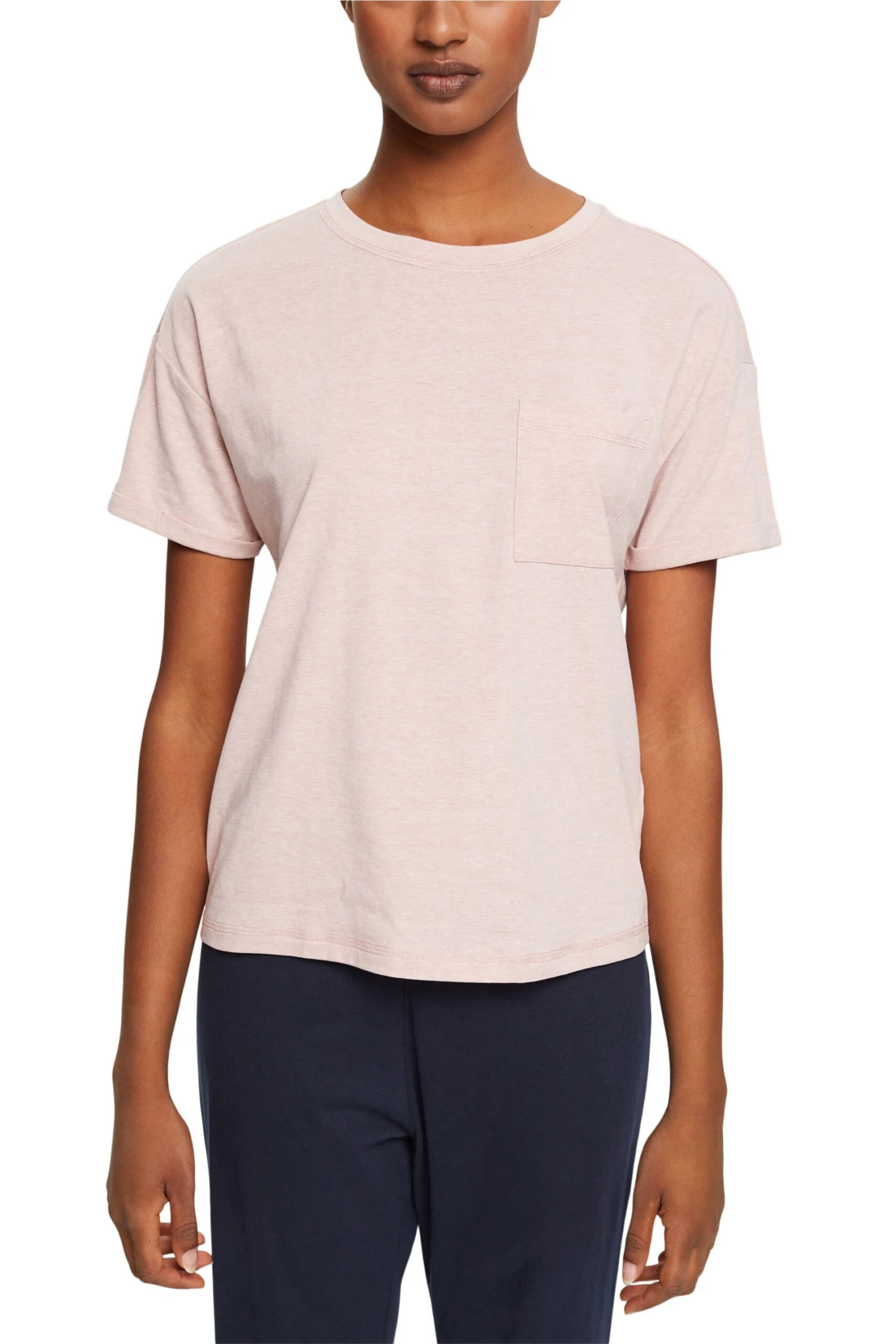 ESPRIT T-Shirt Mit Brusttasche Old Pink 2 ESPRIT T-Shirt Mit Brusttasche Old Pink - Image 2