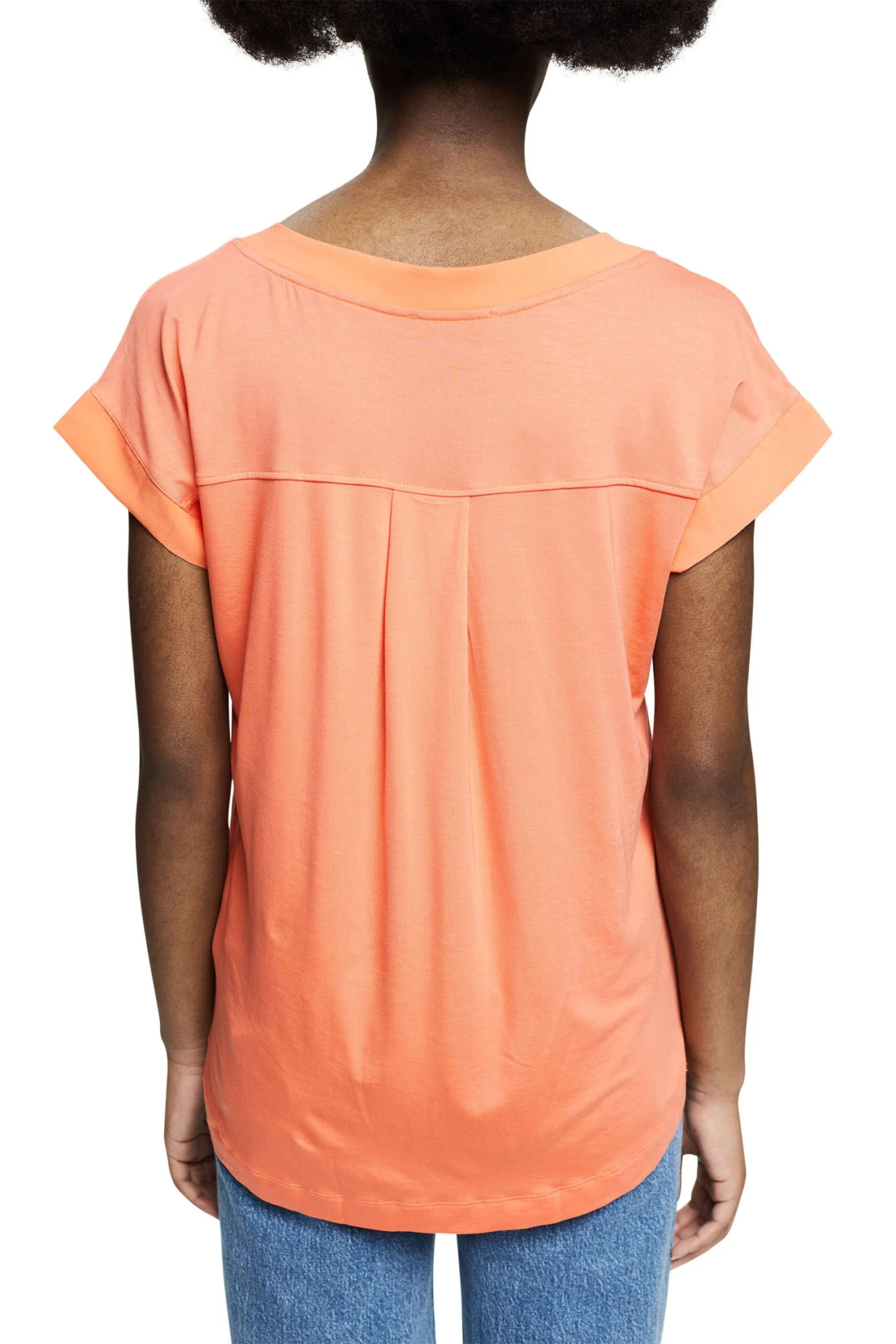 ESPRIT T-Shirt Mit Details Coral Orange 3 ESPRIT T-Shirt Mit Details Coral Orange - Image 3