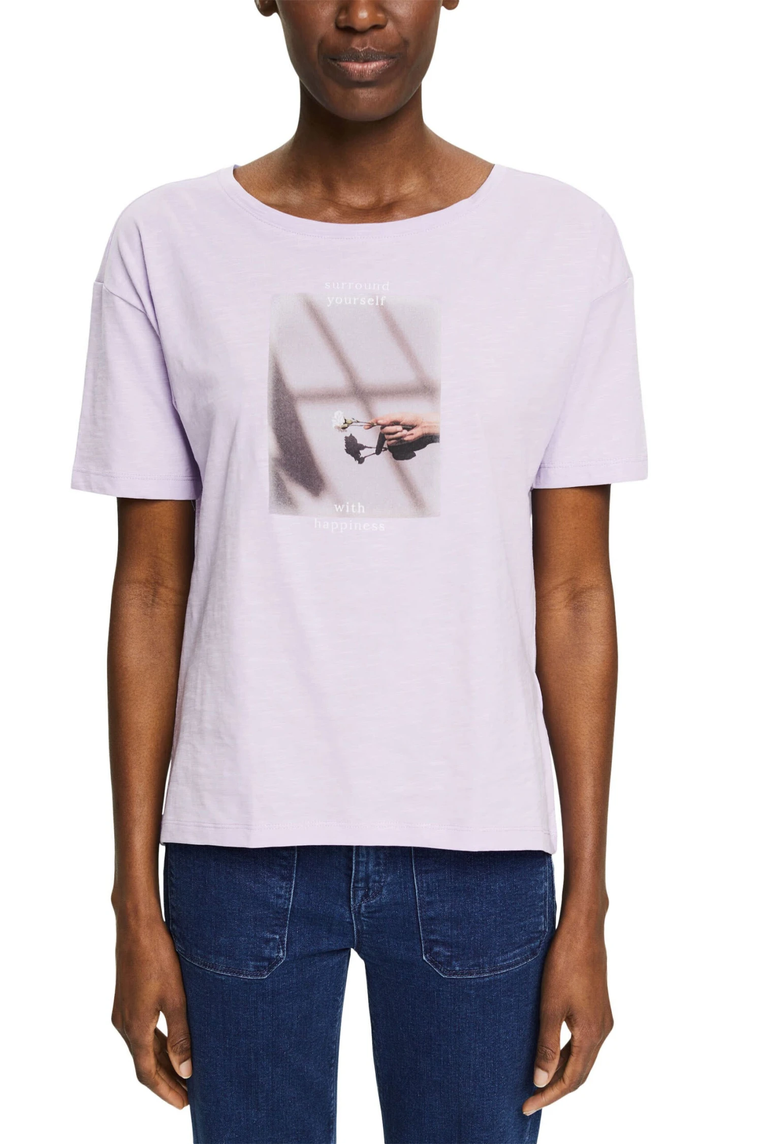 ESPRIT T-Shirt Mit Fotoprint Lilac 2 ESPRIT T-Shirt Mit Fotoprint Lilac - Image 2