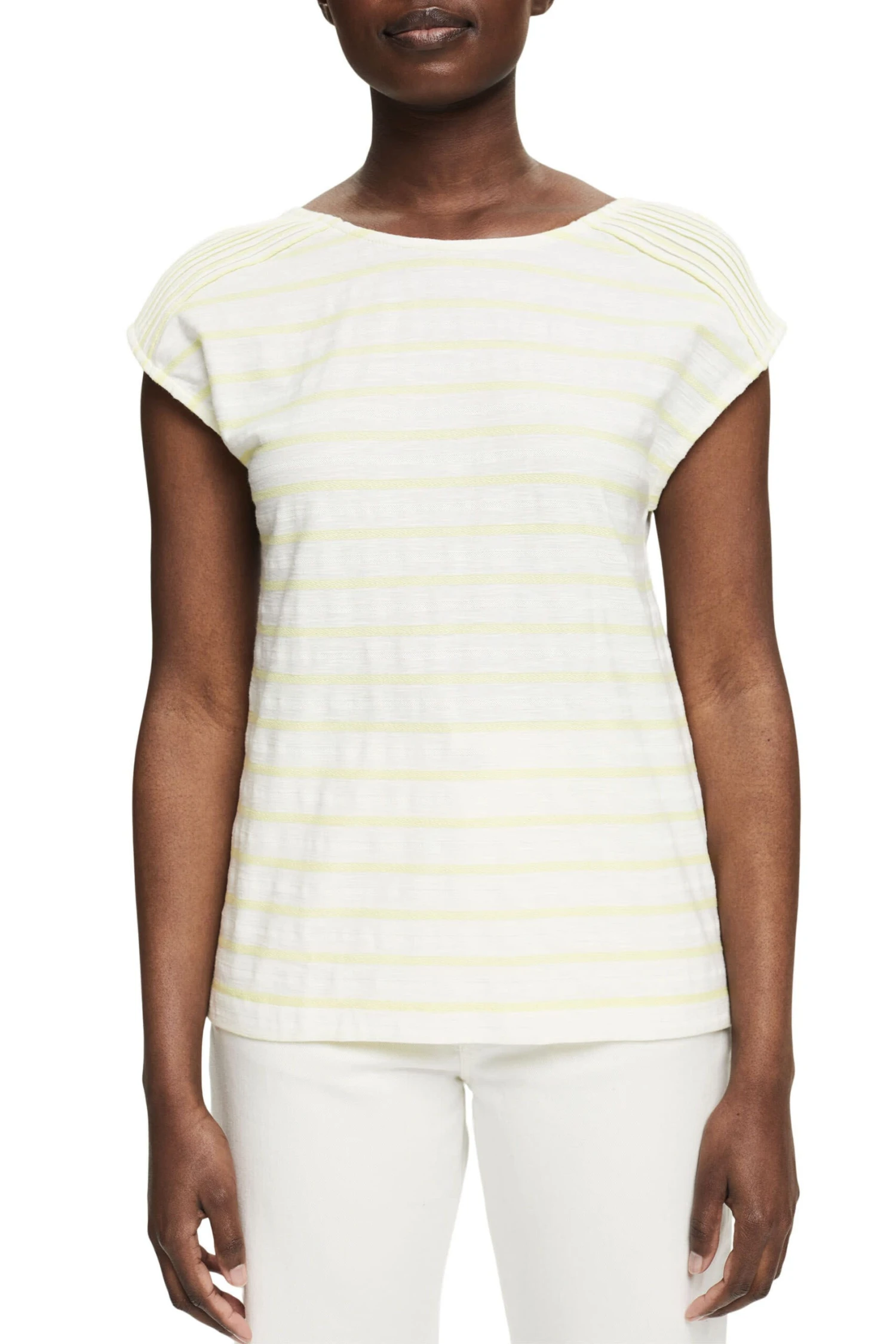 ESPRIT T-Shirt Mit Strukturstreifen Citrus Green 2 ESPRIT T-Shirt Mit Strukturstreifen Citrus Green - Image 2