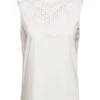 ESPRIT Top Mit Lochspitze Off White